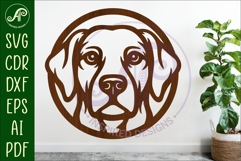 Labrador Dog Wall Art SVG Laser Cut Dog Face Circle Sign Product Image 1