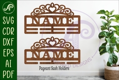 Pageant Sash Holder SVG | Crown Name Laser Cut File Product Image 1
