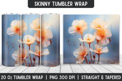 Flower Tumbler Wrap | 3D Sublimation | Skinny Tumbler Product Image 1