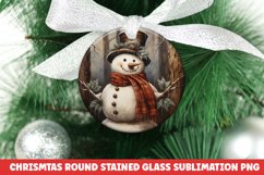 Christmas Round Ornament | Christmas Sublimation | Snowman Product Image 1