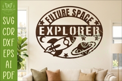 Future Space Explorer SVG | Kids Space Bedroom Wall Sign Las Product Image 1