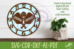 Pickleball Wall Clock SVG for Laser Cutting Decor Product Image 1