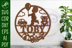 Little Boy and Toys name sign svg laser cut Product Image 1