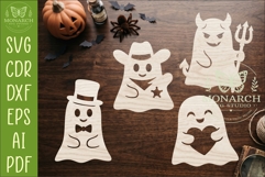 Cute Ghost SVG Halloween Laser Cut Silhouettes 3 Product Image 1