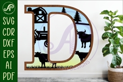 Farm Large D wall Letter 3 layer sign Product Image 1