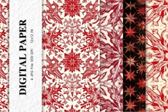 Red Snowflake Bokeh Sparkle Christmas Background Backdrop_16 Product Image 1