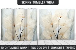 Flower Tumbler Wrap | 3D Sublimation | Skinny Tumbler Product Image 1