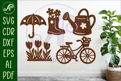 Spring / Easter silhouettes laser cut outs SVG 2 Product Image 1