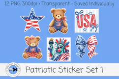 Patriotic Sticker PNG Americana Clipart Product Image 2