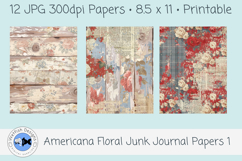 Americana Floral Junk Journal Papers 1 Set of 12 Product Image 5