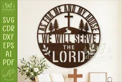 As For Me And My House Christian Wall Sign SVG Laser Cut Product Image 1