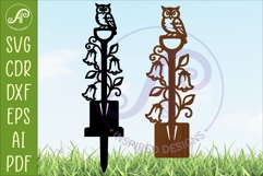 Owl Garden Spade Wall Art &amp; Garden Stake SVG Product Image 1