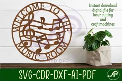Welcome to the music room sign, SVG file. vector file Product Image 1