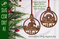 DJ theme personalized Christmas Ornament SVG Product Image 1
