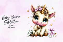 Baby Unicorn clipart sublimation png Product Image 1