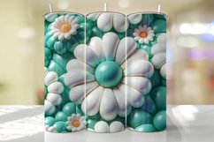 Cute Daisy Florals Tumbler Wrap Sublimation Design Product Image 1