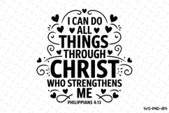 I can do all things through Christ SVG | Bible Verse Product Image 1