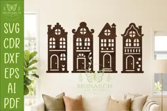 Fairy Village SVG . Fantasy house silhouettes 4 Product Image 1