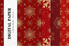 Red Snowflake Bokeh Sparkle Christmas Background Backdrop_13 Product Image 1