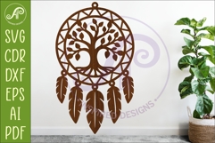 Tree of Life Dreamcatcher Laser Cut File, Boho Wall Art Product Image 1