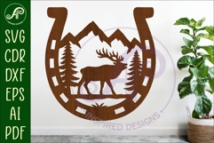 Horse Shoe Elk animal wall sign Product Image 1