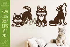 Cute Wolf SVG Silhouette Woodland Animal Cut Files 1 Product Image 1
