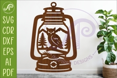 Camping Lantern Scene Owl Wall Sign Product Image 1