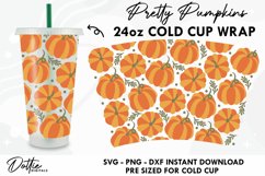 Pretty Pumpkins No Hole Starbucks Wrap SVG | 24oz Cold Cup Product Image 1