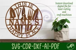 This is names gardening happy place sign svg laser cut Product Image 1