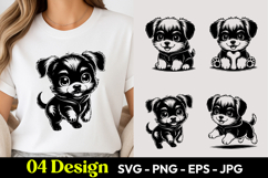 Happy Puppy Dog SVG PNG Product Image 1