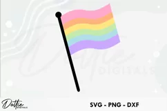 Flag in LGBTQ Rainbow Colors SVG DXF PNG Product Image 1