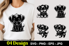 Little Black Puppy SVG PNG Product Image 1