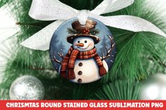 Christmas Round Ornament | Christmas Sublimation | Snowman Product Image 1