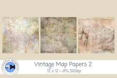 Vintage Map Papers 2 Junk Journal Paper Product Image 2