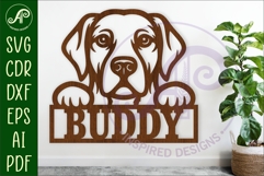 Golden Labrador dog name sign svg laser cut file Product Image 1
