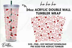 Ho Ho Ho Christmas Wrap SVG | 24oz No Hole Acrylic Tumbler Product Image 1