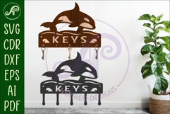 Orca Whales Key holder designs for wood and metal Product Image 1
