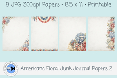 Americana Floral Junk Journal Papers 2 Set of 8 Product Image 2