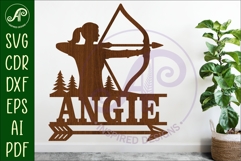 Female Archer, Archery name wall art sign Product Image 1