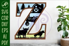 Farm Large Z wall Letter 3 layer sign Product Image 1