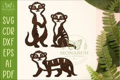 Cute Meerkat SVG. Playful Meerkat Silhouettes 2 Product Image 1