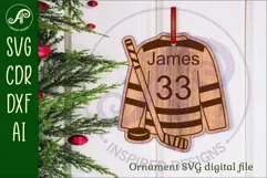 Ice Hockey shirt Christmas Ornament SVG laser cut Product Image 1