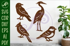 Birds silhouette laser cut outs SVG files Product Image 1