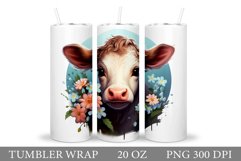 Cow Tumbler Design. Cow Summer Tumbler Sublimation Product Image 1
