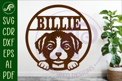 Cute puppy name wall art sign, SVG personalized sign Product Image 1