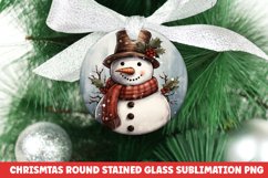 Christmas Round Ornament | Christmas Sublimation | Snowman Product Image 1