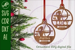 Archery female personalized Christmas Ornament SVG Product Image 1