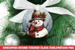 Christmas Round Ornament | Christmas Sublimation | Snowman Product Image 1