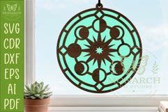 Moon phases Suncatcher SVG | celestial Window Hanger Laser Product Image 1