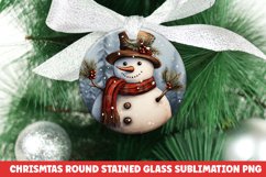 Christmas Round Ornament | Christmas Sublimation | Snowman Product Image 1